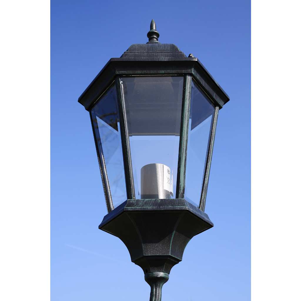Lampione Da Giardino 3 Bracci 230 Cm Verde Scuro/Nero Aluminio