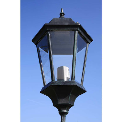 Lampione Da Giardino 3 Bracci 230 Cm Verde Scuro/Nero Aluminio