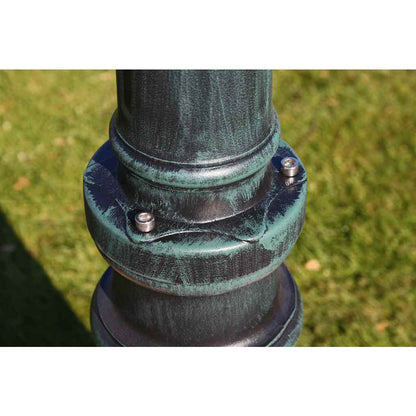 Lampione Da Giardino 3 Bracci 230 Cm Verde Scuro/Nero Aluminio