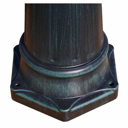 Lampione Da Giardino 3 Bracci 230 Cm Verde Scuro/Nero Aluminio