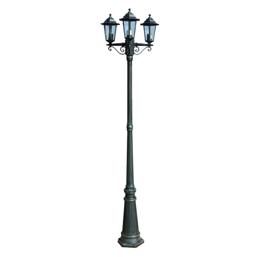 Lampione Da Giardino 3 Bracci 215 Cm /Nero Alluminio