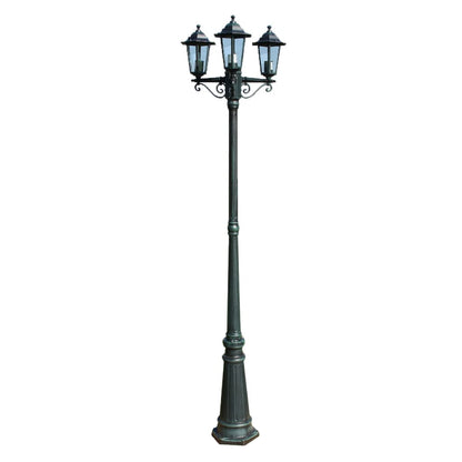 Lampione Da Giardino 3 Bracci 215 Cm /Nero Alluminio