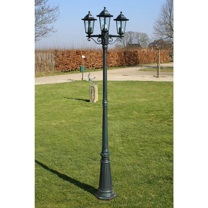 Lampione Da Giardino 3 Bracci 215 Cm /Nero Alluminio