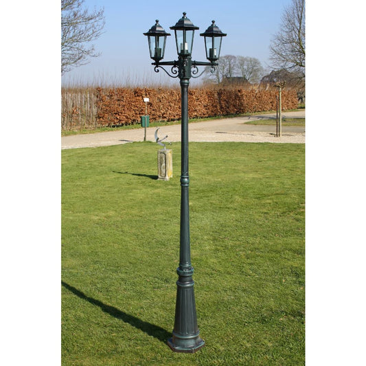 Lampione Da Giardino 3 Bracci 215 Cm /Nero Alluminio