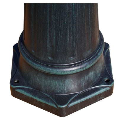 Lampione Da Giardino 2 Bracci 215 Cm Verde Scuro/Nero Alluminio Grigio Chiaro