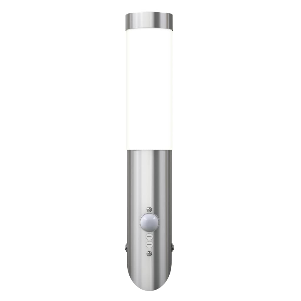 Lampioncino Moderno In Acciaio Inox, Sensore Di Movimento
