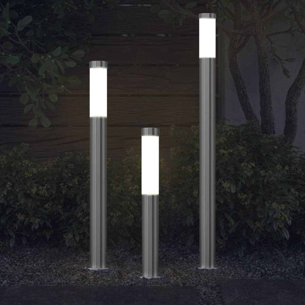 Lampioni Da Giardino 3 Pz Impermeabili In Acciaio Inox