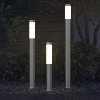 Lampioni Da Giardino 3 Pz Impermeabili In Acciaio Inox