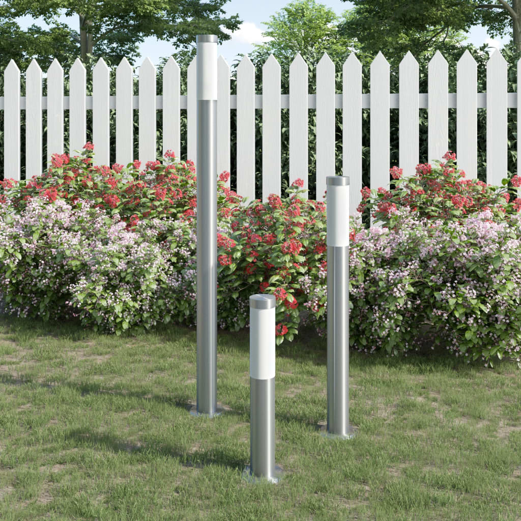 Lampioni Da Giardino 3 Pz Impermeabili In Acciaio Inox