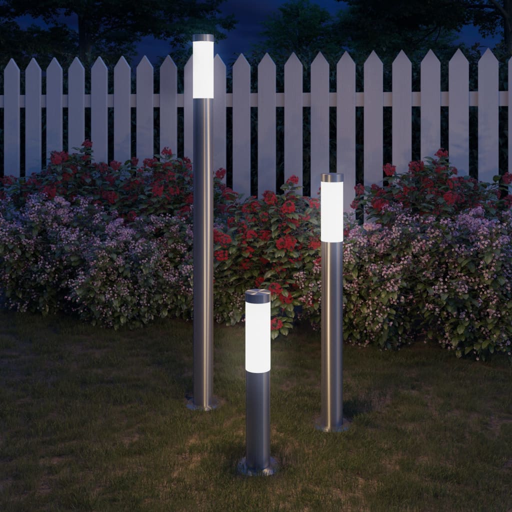 Lampioni Da Giardino 3 Pz Impermeabili In Acciaio Inox