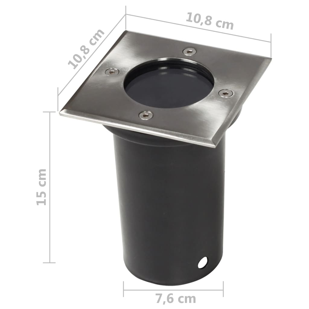 Faretti A Incasso Per Esterno Set 3 Pz Quadrati