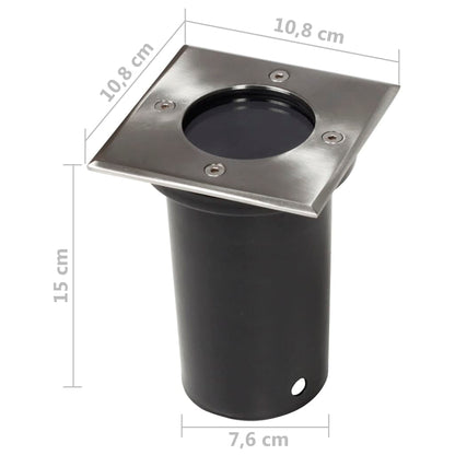 Faretti A Incasso Per Esterno Set 3 Pz Quadrati