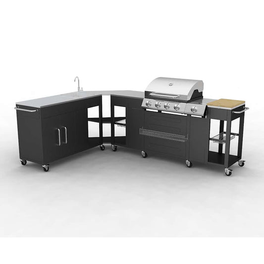 Barbecue A Gas Montana, Cucina Portabile 4 Bruciatori +1