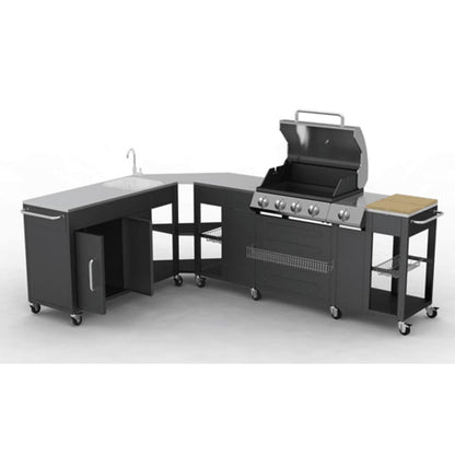 Barbecue A Gas Montana, Cucina Portabile 4 Bruciatori +1