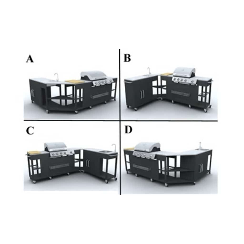 Barbecue A Gas Montana, Cucina Portabile 4 Bruciatori +1