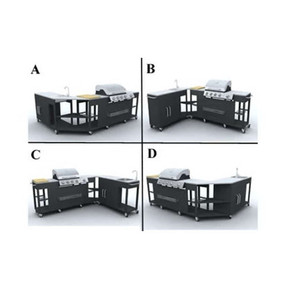 Barbecue A Gas Montana, Cucina Portabile 4 Bruciatori +1