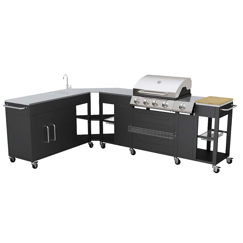 Barbecue A Gas Montana, Cucina Portabile 4 Bruciatori +1