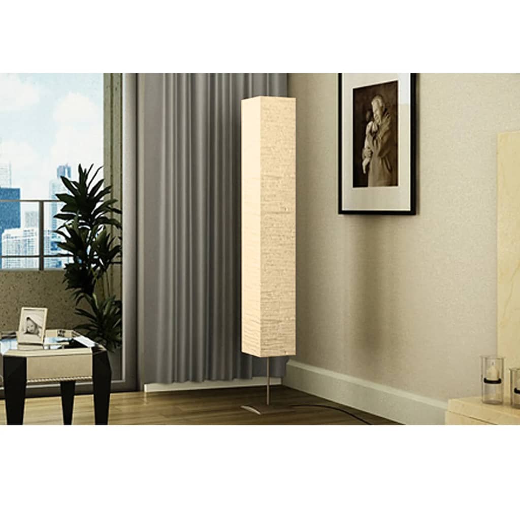 Lampada A Piantana Con Supporto In Acciaio Beige