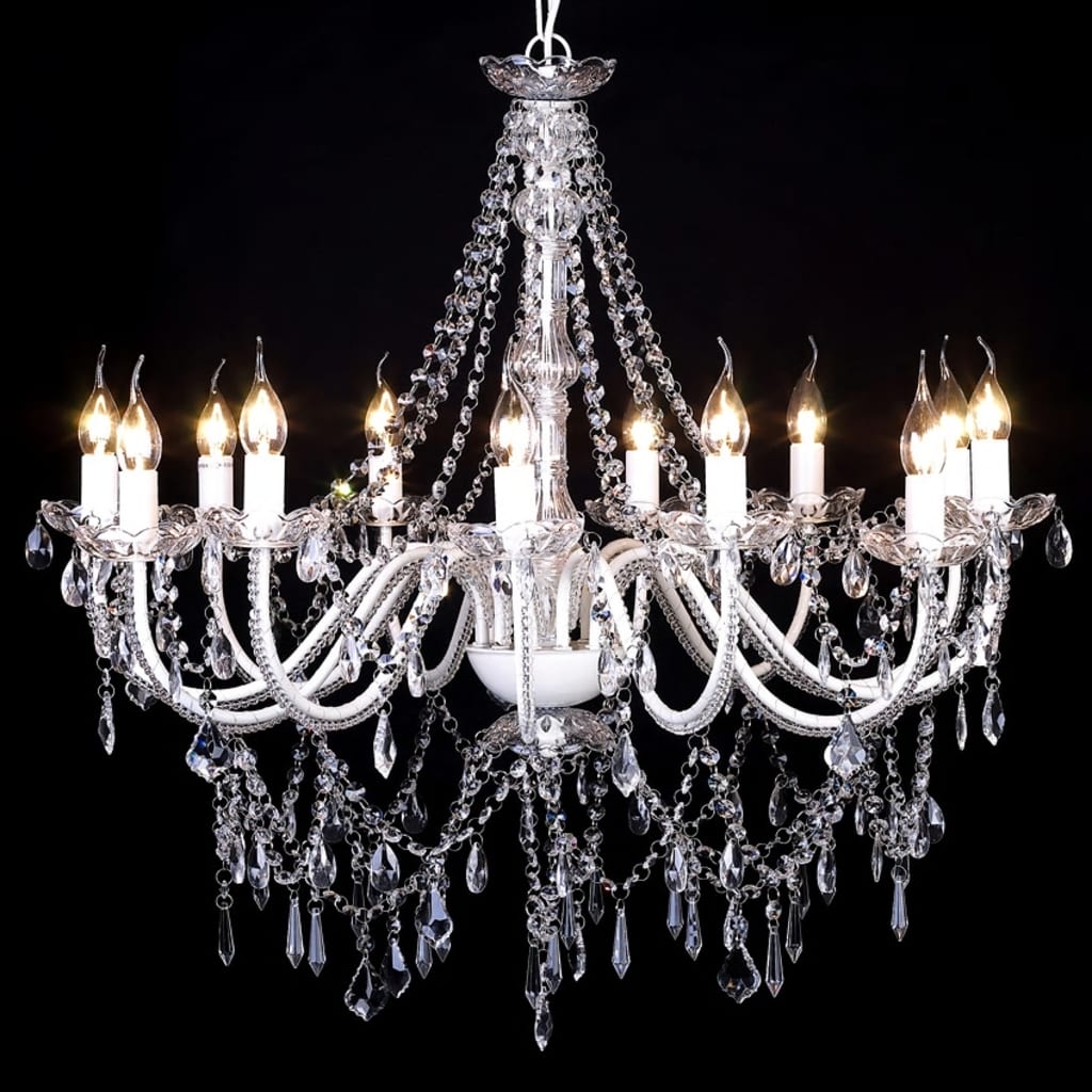 Lampadario Classico Vetro 1600 Cristalli, A Sospensione
