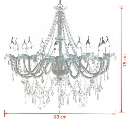 Lampadario Classico Vetro 1600 Cristalli, A Sospensione