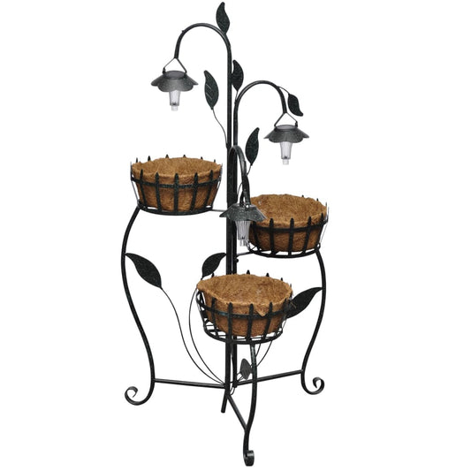 Fioriere Partavasi Supporto In Ferro Battuto E Lampade Led S
