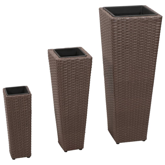 Letti Rialzati Da Giardino 3 Pz In Polyrattan