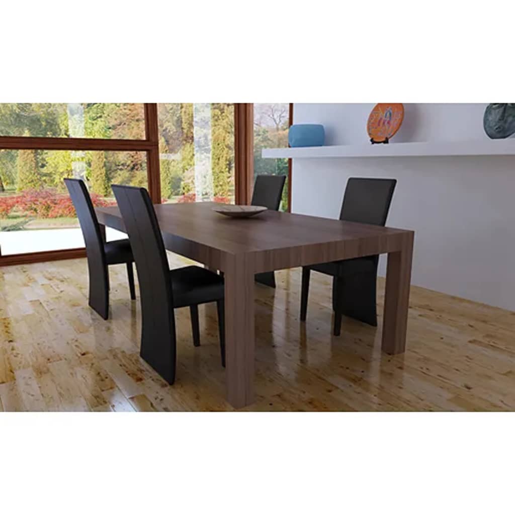 Sedie Da Pranzo 4 Pz Nere In Similpelle