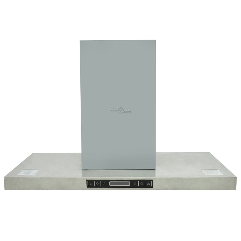 Cappa Da Cucina A Isola In Acciaio Inox Con Display Lcd Bianco