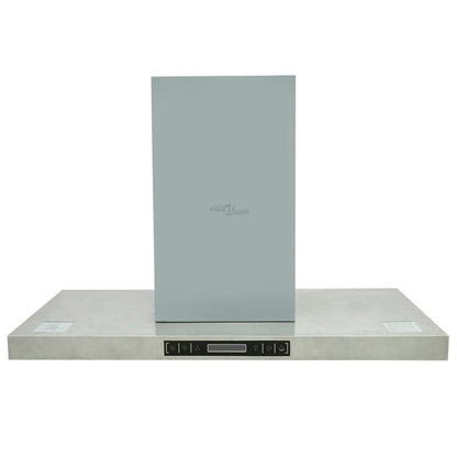 Cappa Da Cucina A Isola In Acciaio Inox Con Display Lcd Bianco