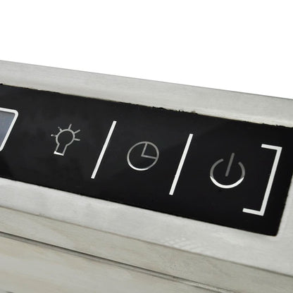 Cappa Da Cucina A Isola In Acciaio Inox Con Display Lcd Bianco