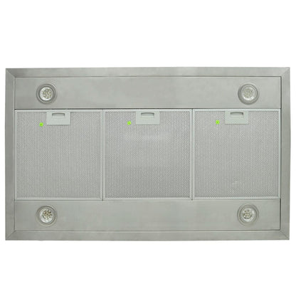 Cappa Da Cucina A Isola In Acciaio Inox Con Display Lcd Bianco
