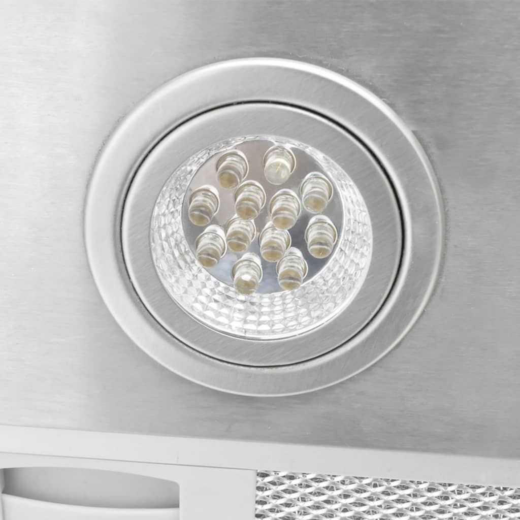 Cappa Da Cucina A Isola In Acciaio Inox Con Display Lcd Bianco