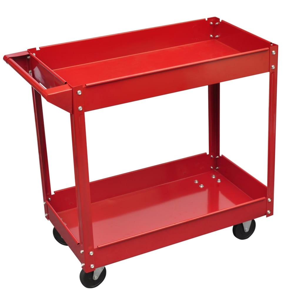 Carrelli Portautensili Da Officina 2 Pz 100 Kg 2 Ripiani