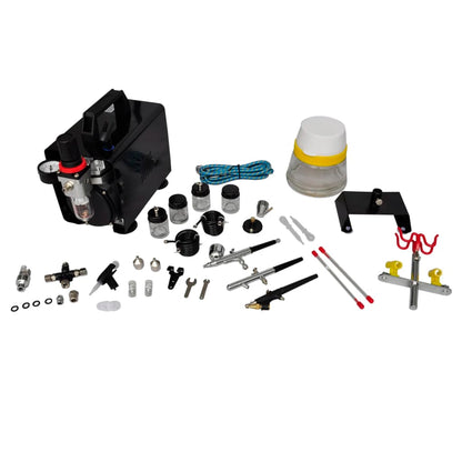 Set Compressore Aerografo Con 3 Pistole