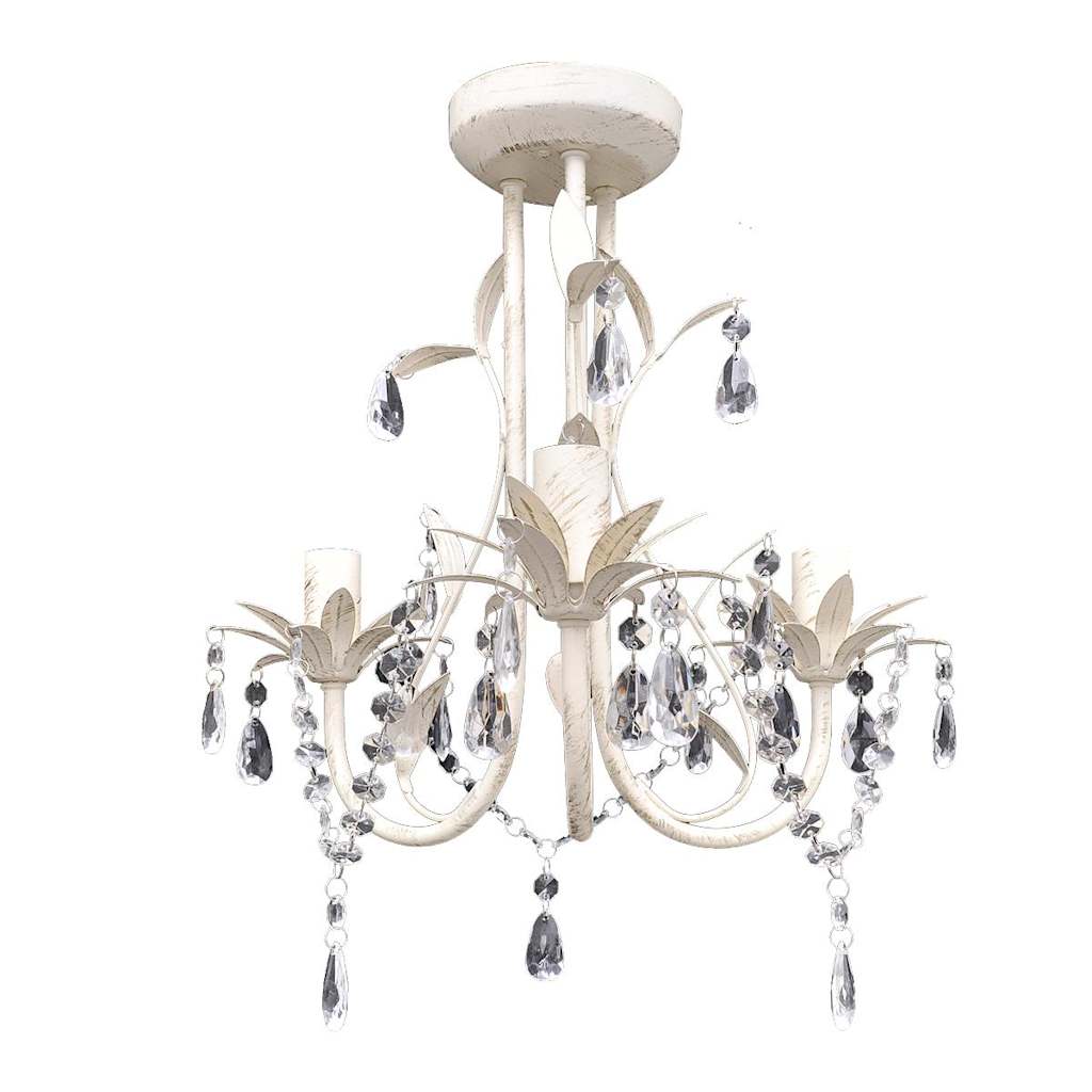 Lampadario Da Soffitto Cristallo Elegante Bianco