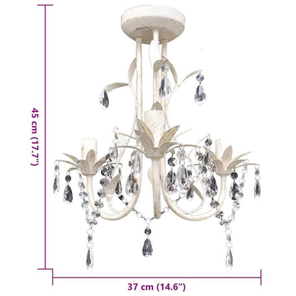 Lampadario Da Soffitto Cristallo Elegante Bianco