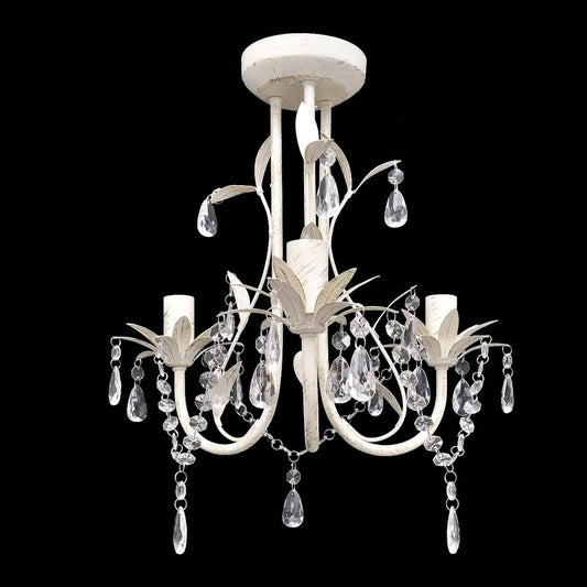 Lampadario Da Soffitto Cristallo Elegante Bianco
