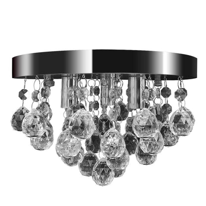 Lampada Di Soffitto Pendente In Cristallo Lampadario Cromato