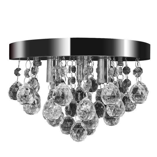 Lampada Di Soffitto Pendente In Cristallo Lampadario Cromato