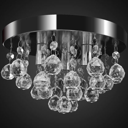 Lampada Di Soffitto Pendente In Cristallo Lampadario Cromato