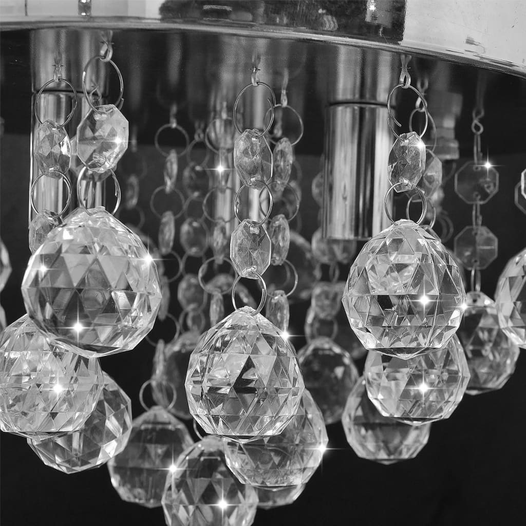 Lampada Di Soffitto Pendente In Cristallo Lampadario Cromato