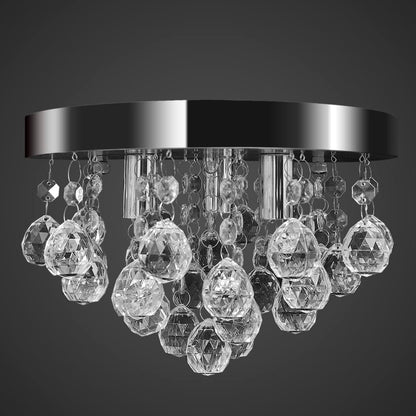 Lampada Di Soffitto Pendente In Cristallo Lampadario Cromato