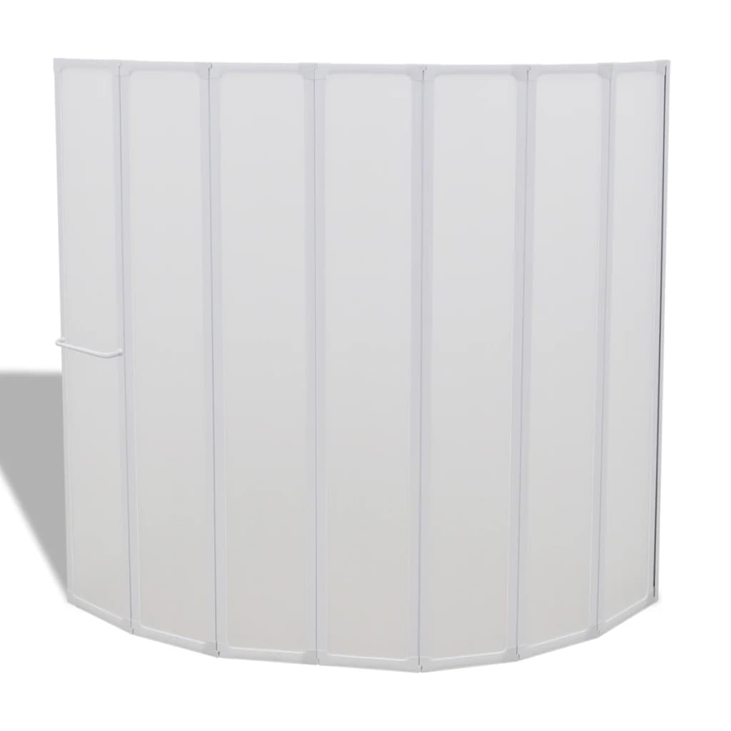 7 Pannelli Pieghevoli Con Porta-Asciugamano 140 X 168 Cm Doccia Bagno
