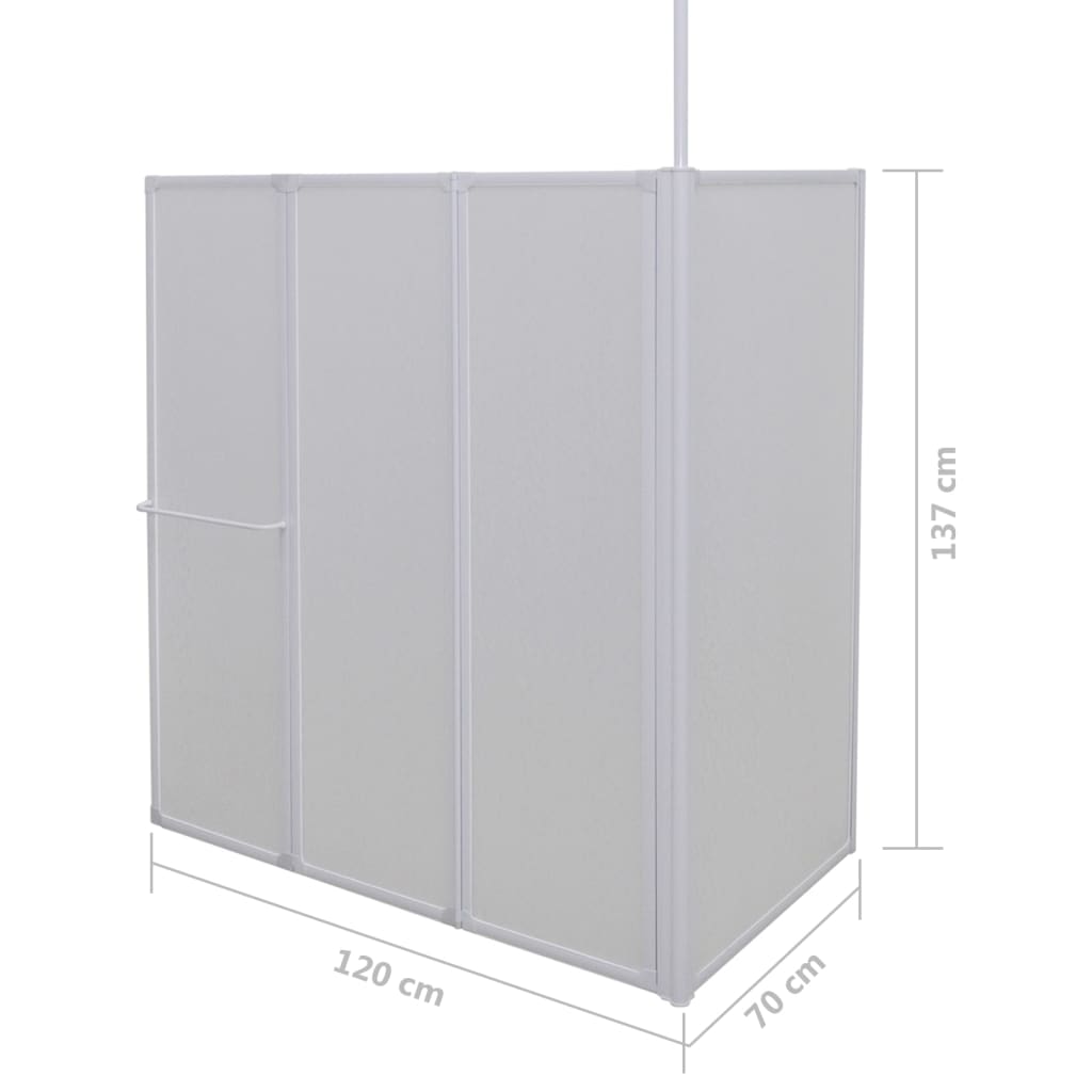 Schermo Box Doccia A L 70 X 120 X 137 Cm 4 Pannelli Pieghevole