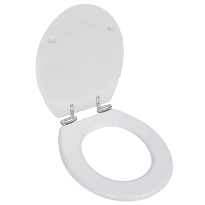 Sedile Wc Mdf Coperchio Chiusura Ammortizzata Semplice Bianco