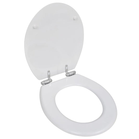 Sedile Wc Mdf Coperchio Chiusura Ammortizzata Semplice Bianco