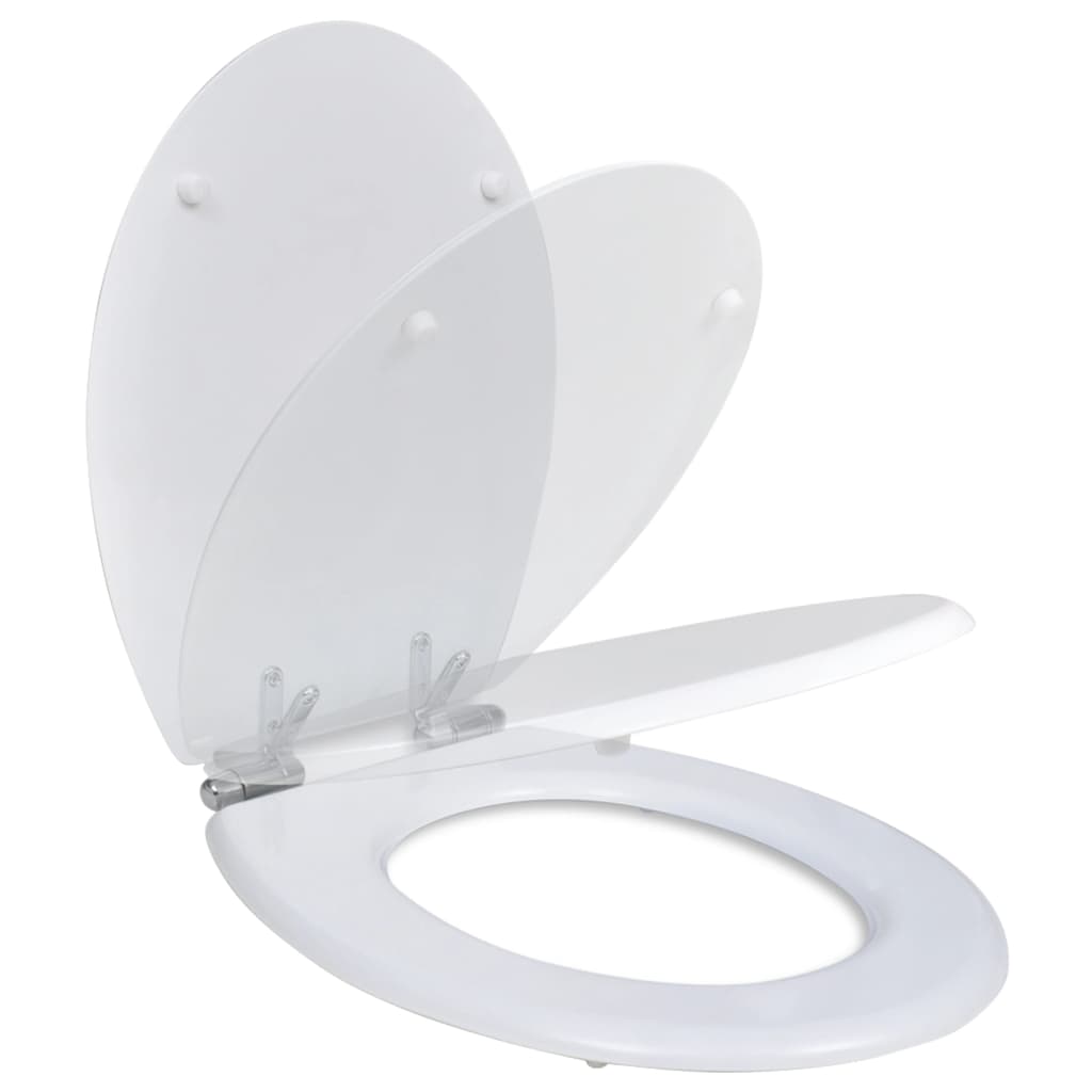 Sedile Wc Mdf Coperchio Chiusura Ammortizzata Semplice Bianco