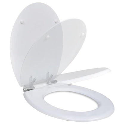 Sedile Wc Mdf Coperchio Chiusura Ammortizzata Semplice Bianco