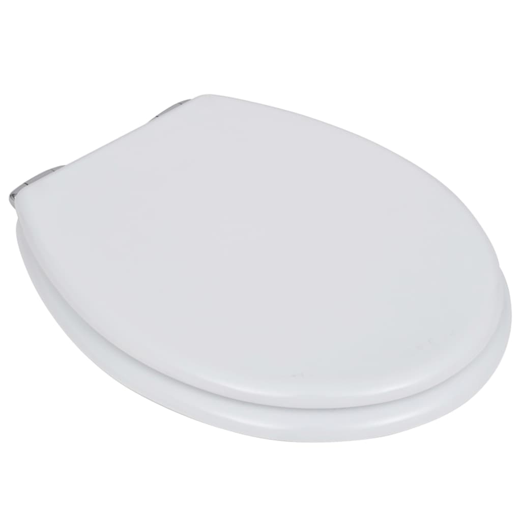 Sedile Wc Mdf Coperchio Chiusura Ammortizzata Semplice Bianco