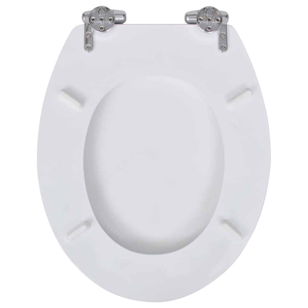 Sedile Wc Mdf Coperchio Chiusura Ammortizzata Semplice Bianco